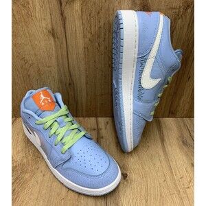 Nike Air Jordan 1 Low SE GS DQ8227-400 7Y Ashen Slate Safety Orange Shoes